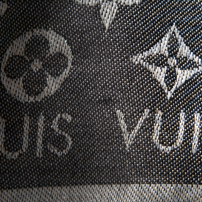Louis Vuitton Wool Silk Monogram Denim Shawl Black 8 of 8