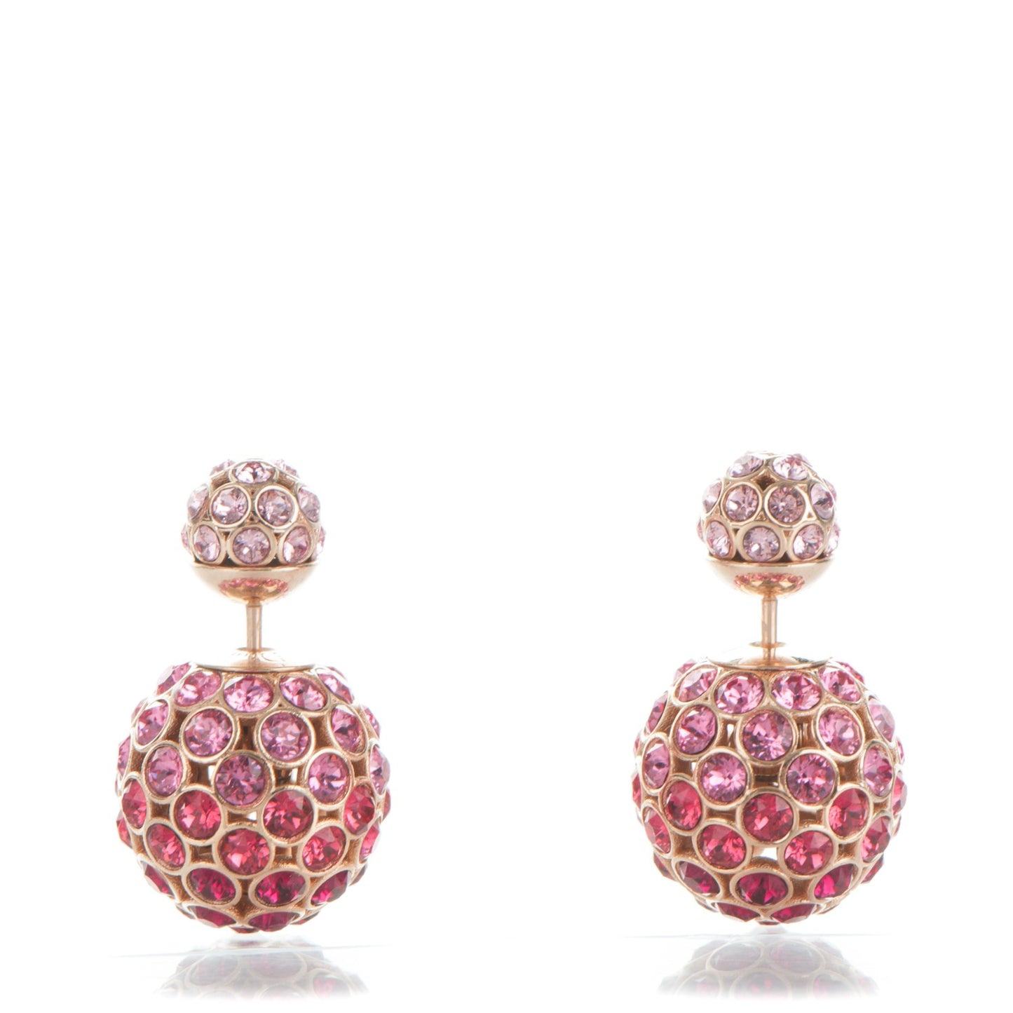 Crystal Mise En Dior Tribal Earrings Pink Gold