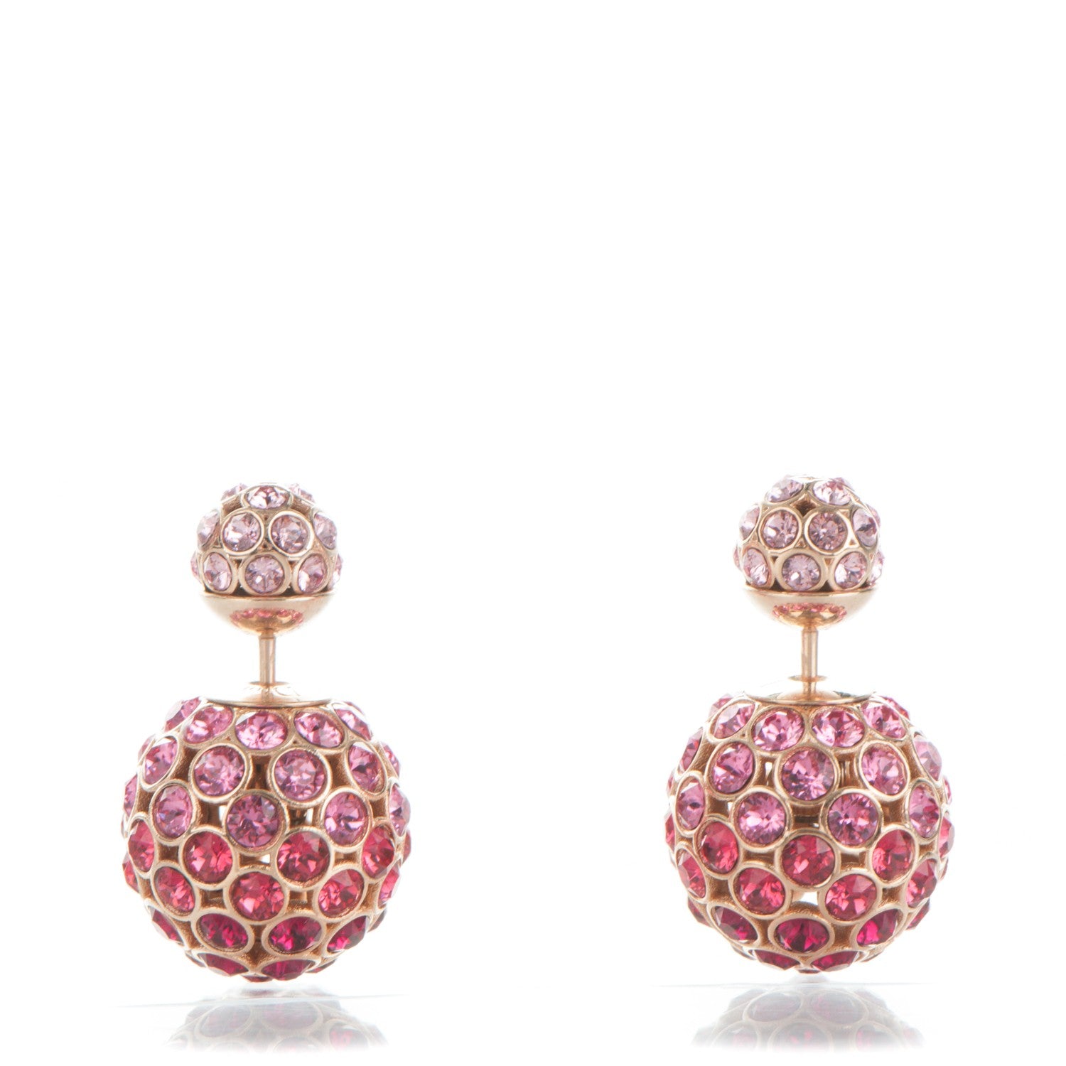 Christian Dior Crystal Mise En Dior Tribal Earrings Pink Gold 1 of 6