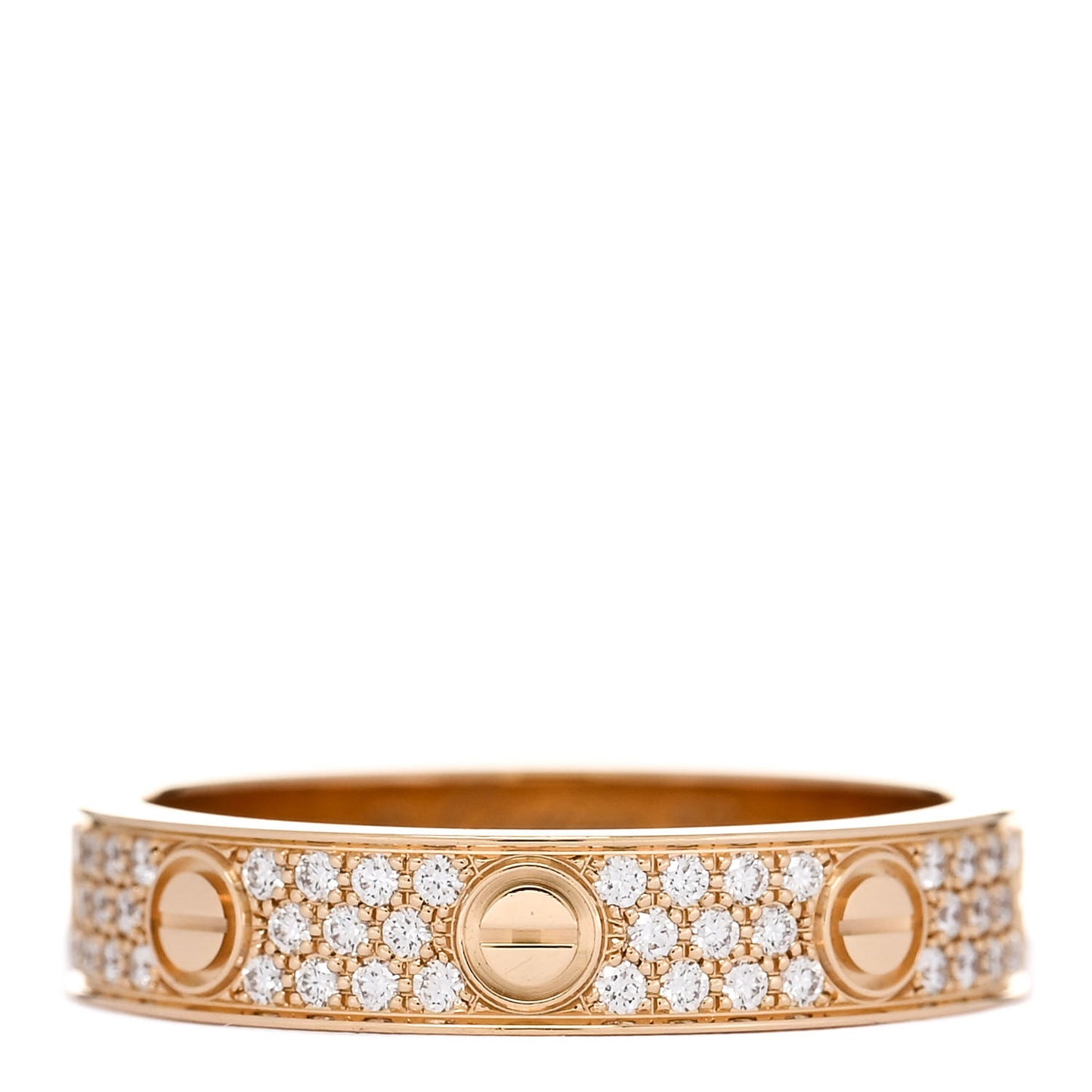 18K Yellow Gold Diamond 4mm LOVE Wedding Paved Band Ring 52 6