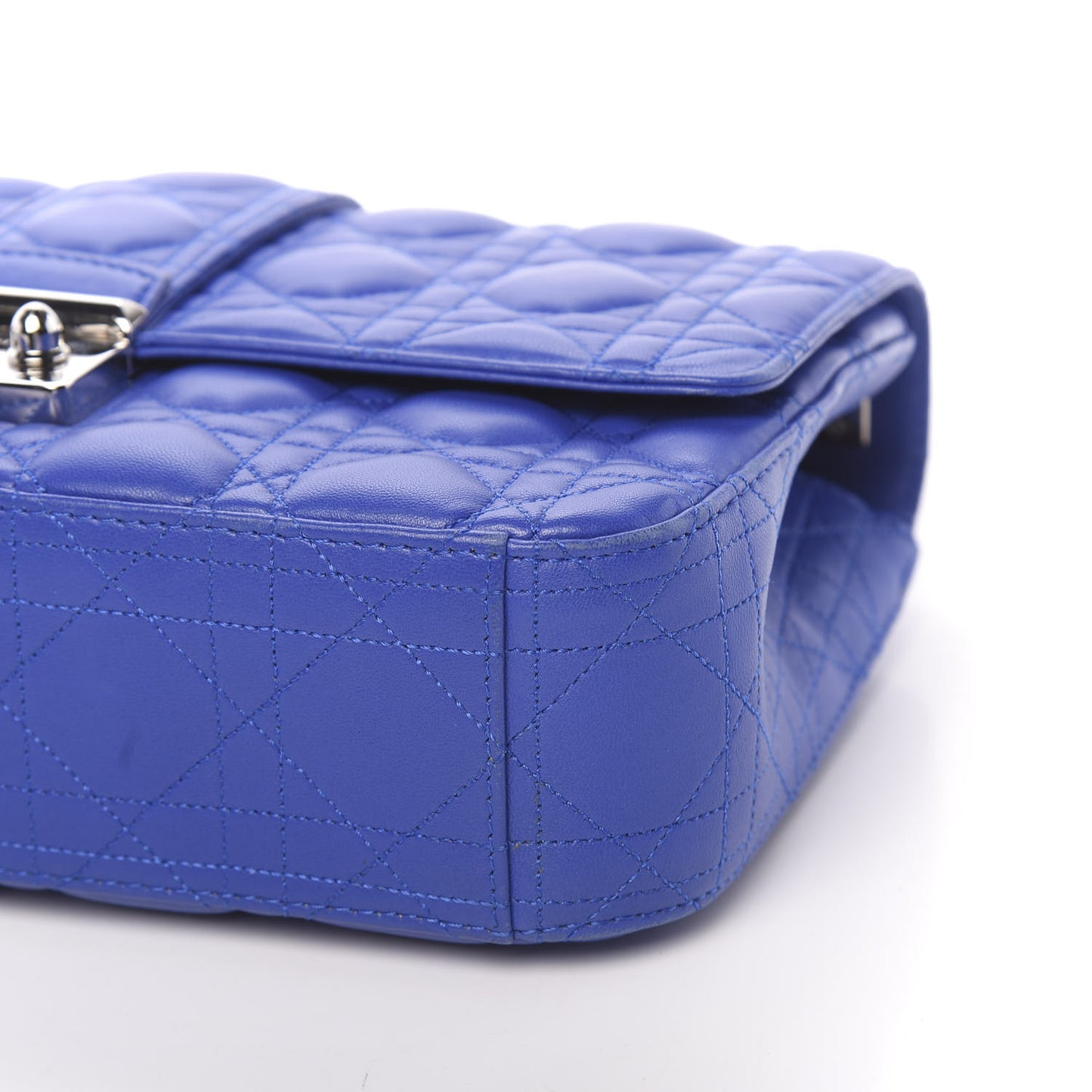 Lambskin Cannage Medium Miss Dior Flap Blue