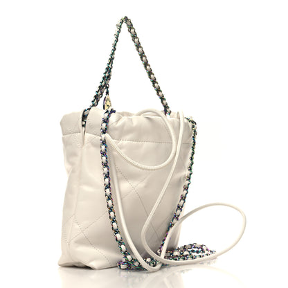 Chanel Shiny Calfskin Quilted Rainbow Mini Chanel 22 White 3 of 11