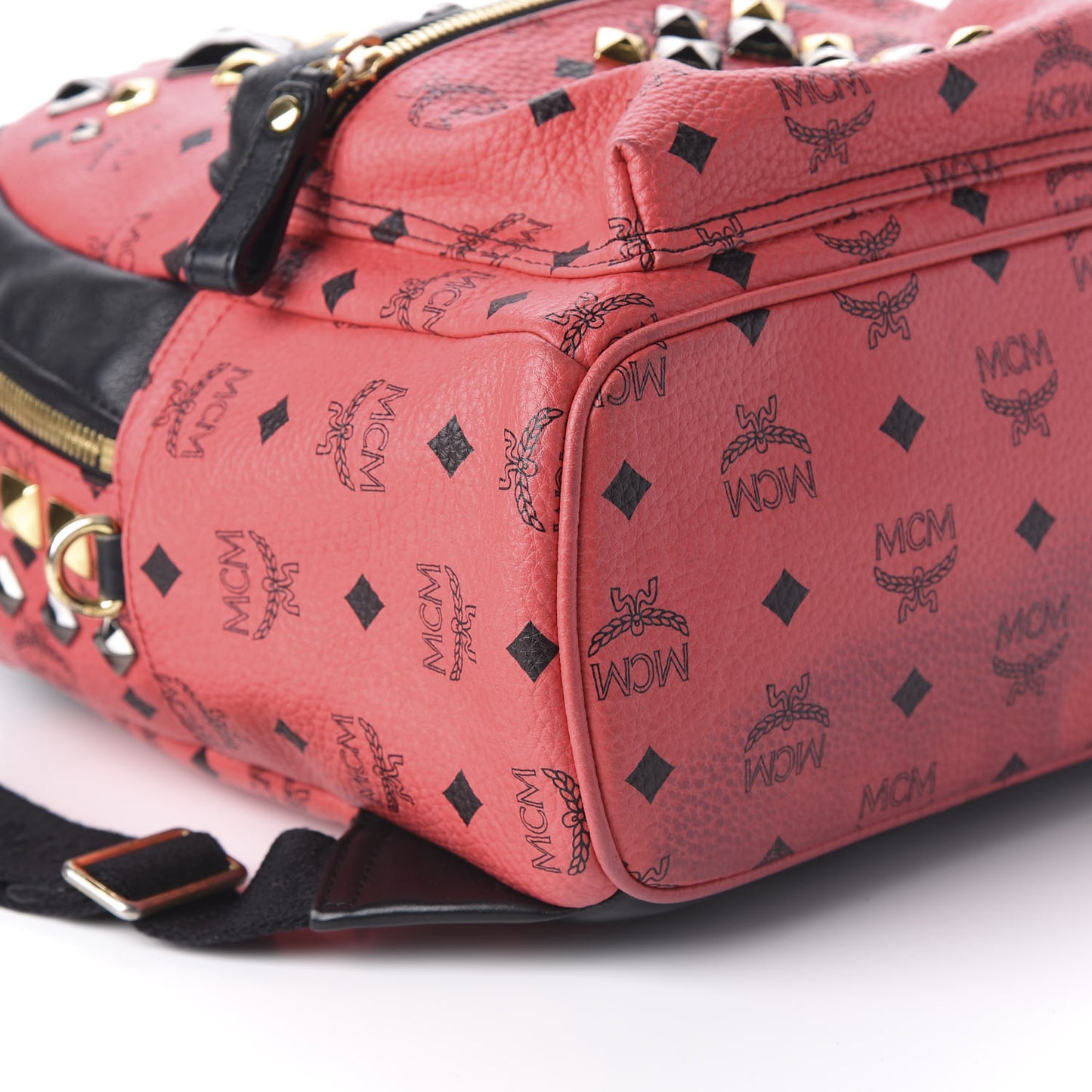 Visetos Studded Colorblock Small Stark Brock Backpack Coral Black