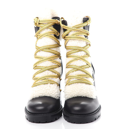 Christian Louboutin Calfskin Shearling Yetita 70 Hiker Booties 39.5 Black 5 of 10