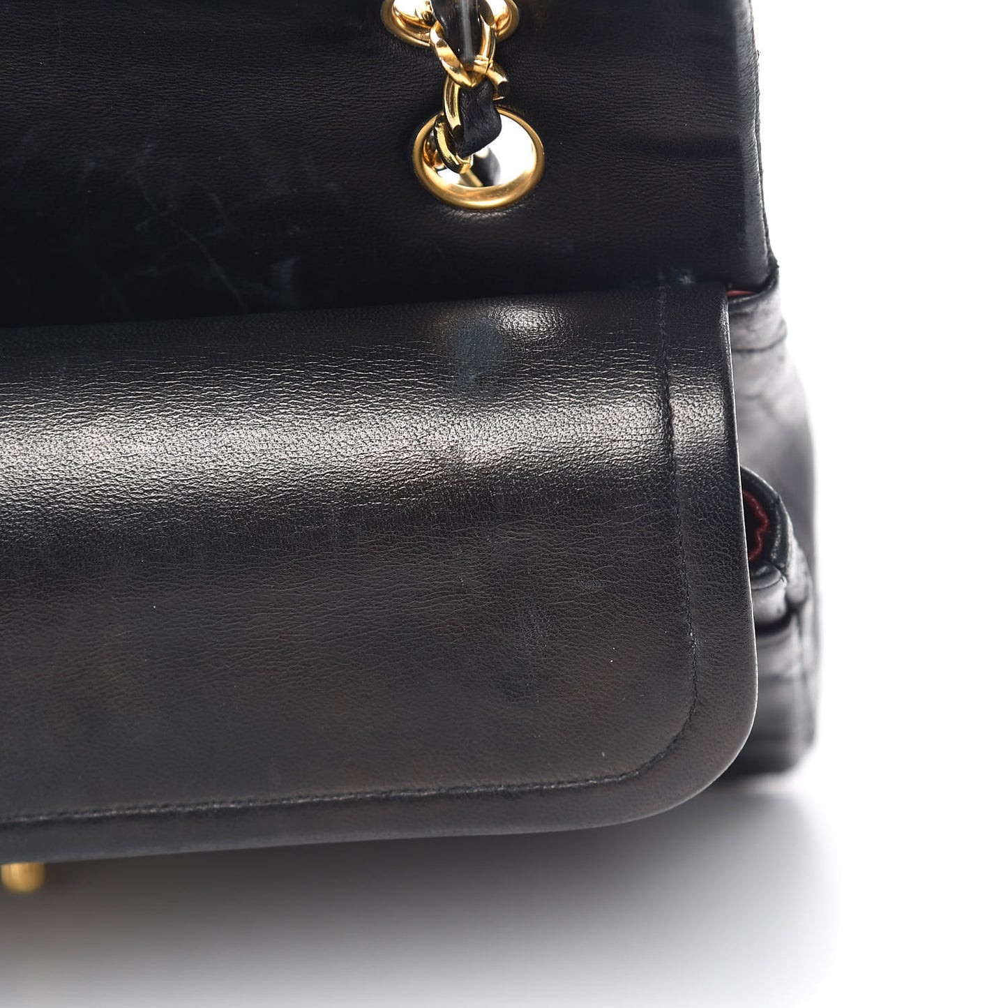 Lambskin Quilted Medium Double Flap Black