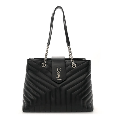 Saint Laurent Calfskin Y Quilted Monogram Large Loulou Shopper Black 1 of 11
