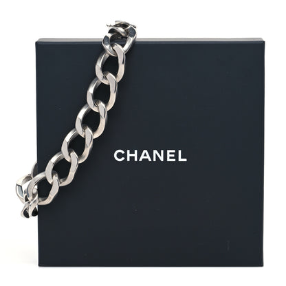 Chanel Chain Link CC Choker Necklace Silver 9 of 10