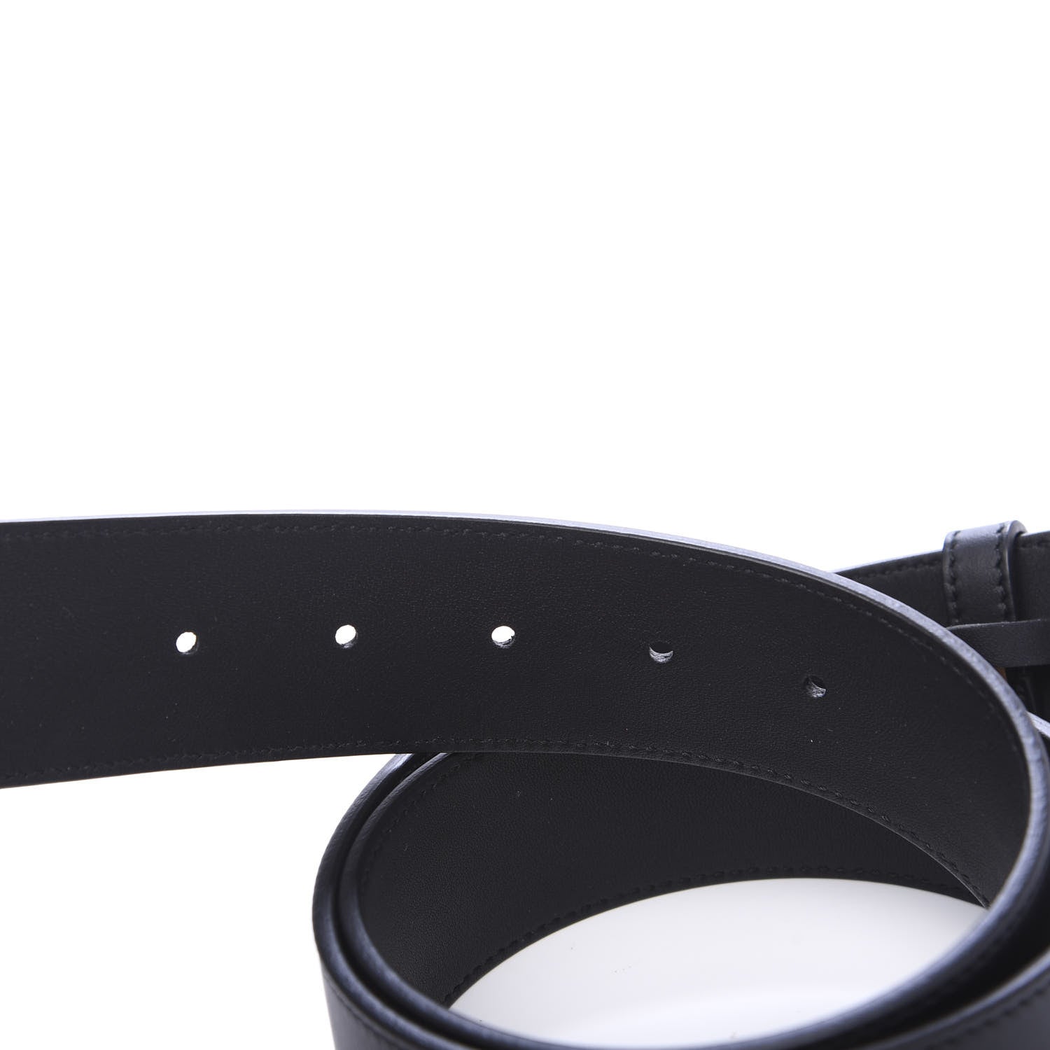 Gucci Moon Calfskin Pearl Double G 40mm Belt 85 34 Black Cream 4 of 5