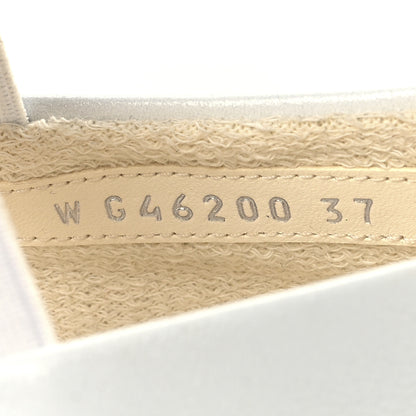 Chanel Lambskin Cap Toe CC Mary Jane Flats 37 White 7 of 10