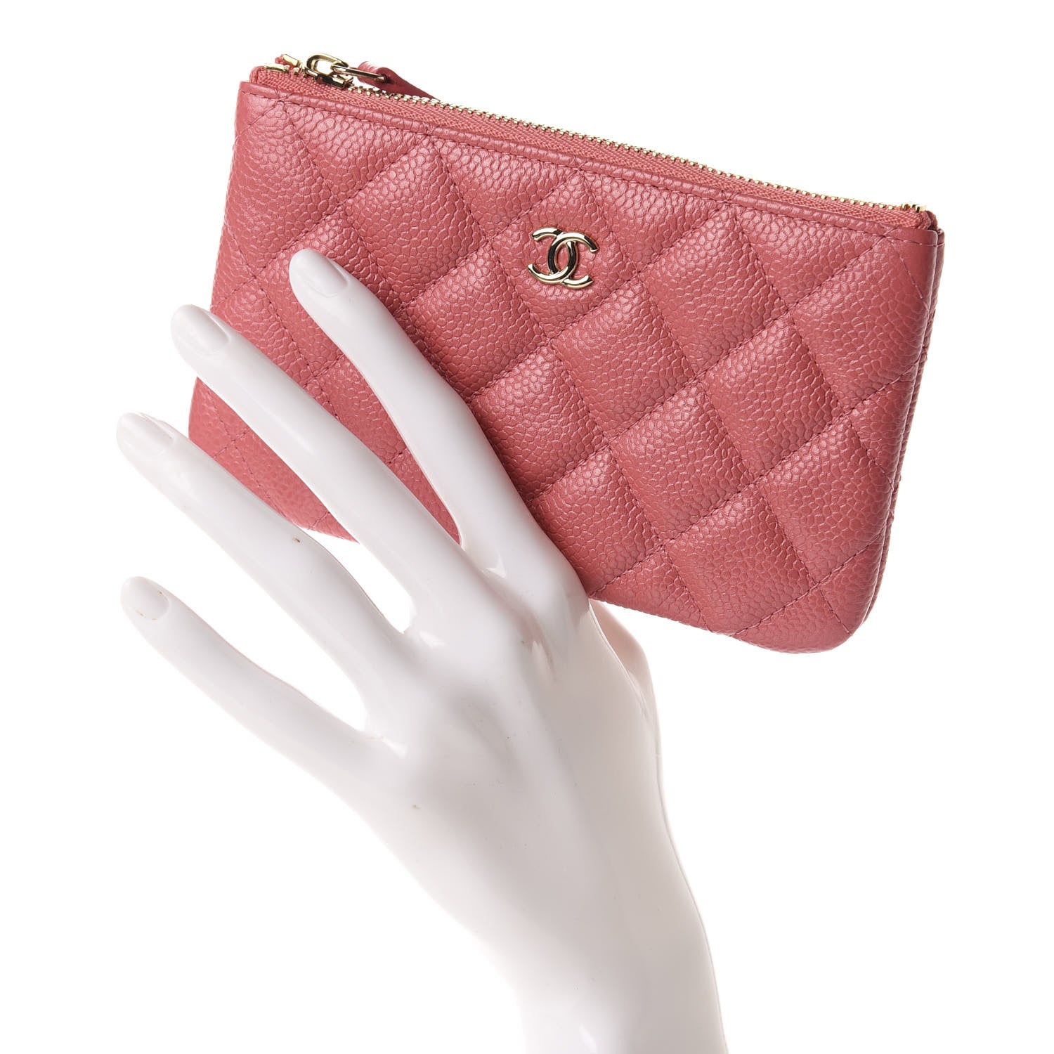 Chanel Iridescent Caviar Quilted Small Cosmetic Case Pink 2 of 8