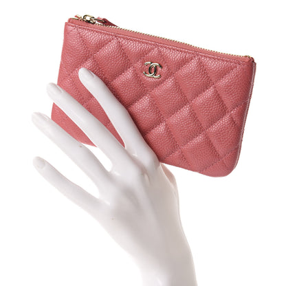 Chanel Iridescent Caviar Quilted Small Cosmetic Case Pink 2 of 8