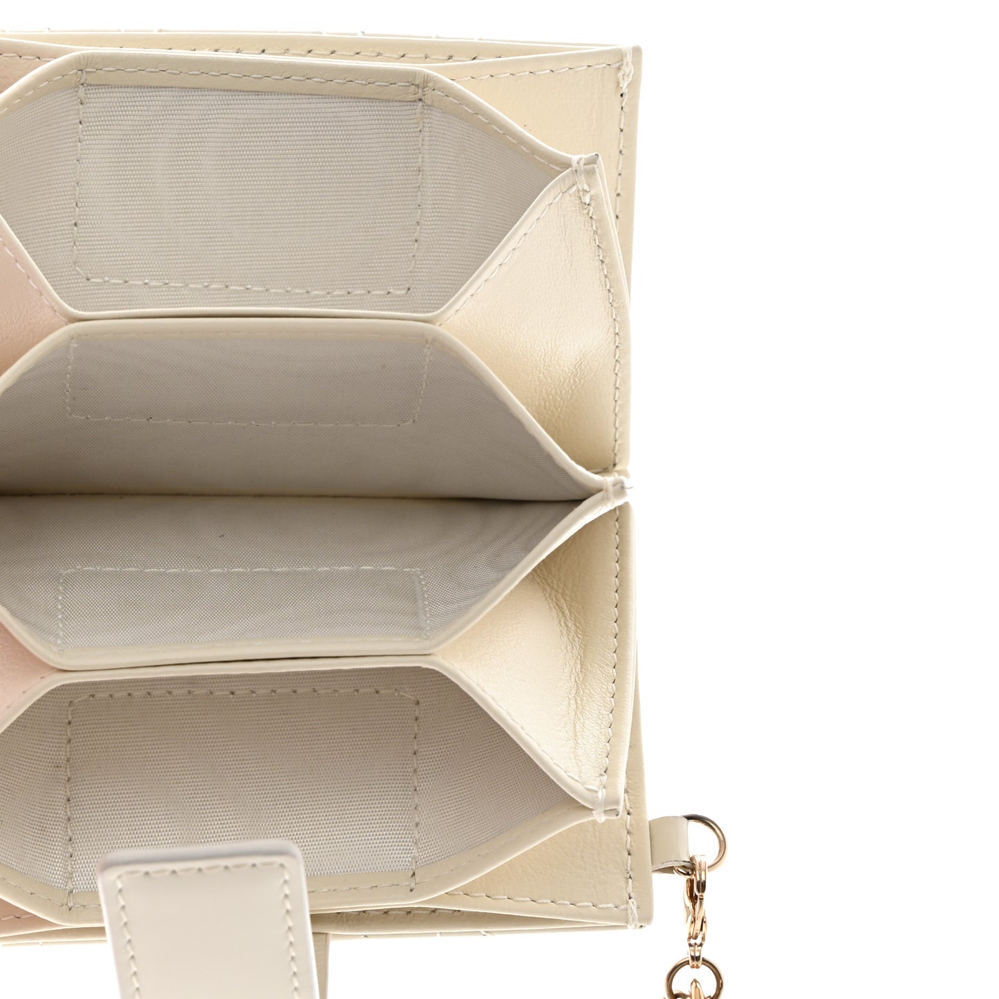 Patent Cannage Lady Dior 5-Gusset Card Holder White