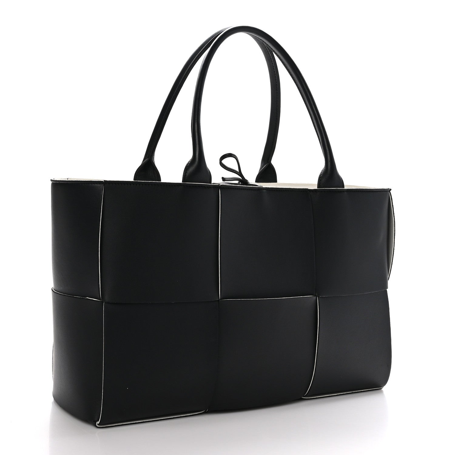 Bottega Veneta Nappa Maxi Intrecciato Arco Tote Black White 4 of 10