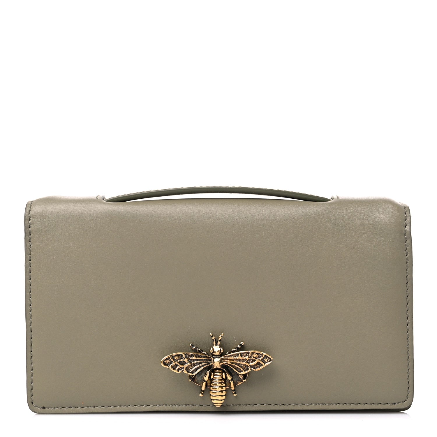 Christian Dior Calfskin Bee Pouch Grey Green 1 of 9