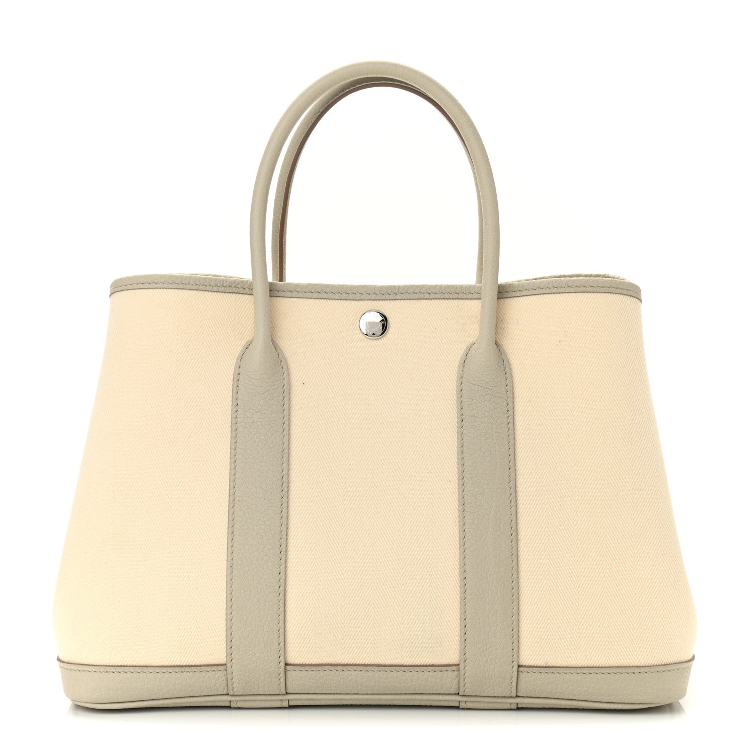 Hermes Chevron Herringbone Toile Negonda Garden Party 30 TPM Tote Nata Beton 1 of 11
