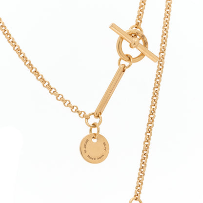Hermes 18K Rose Gold Diamond MM Ex-Libris Pendant Necklace 4 of 5