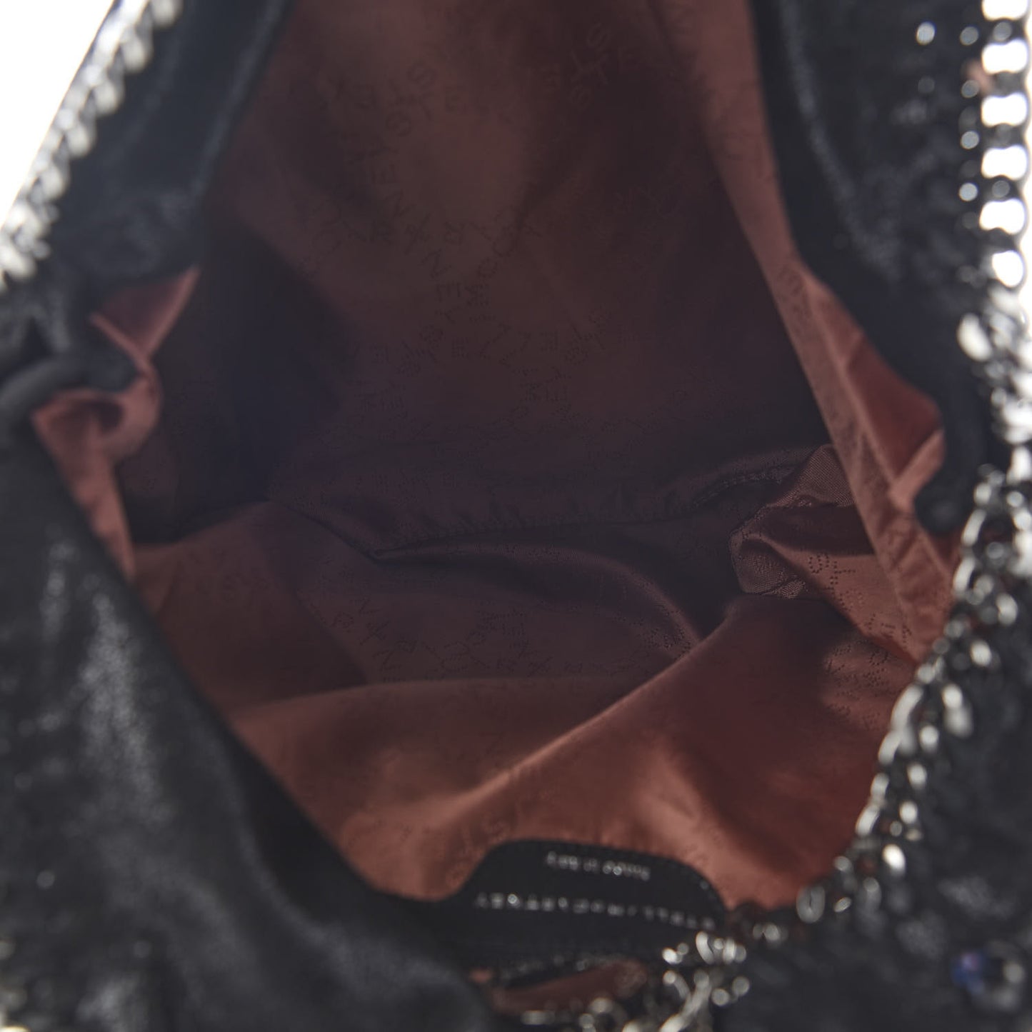 Embellished Shaggy Deer Small Falabella Fold Over Tote Black
