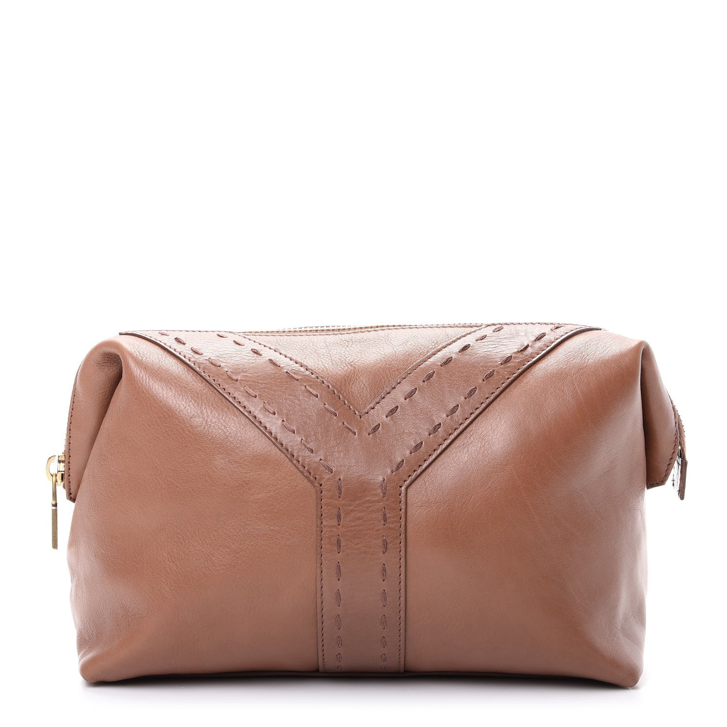 Saint Laurent Calfskin Muse Cosmetic Case Brown 1 of 7