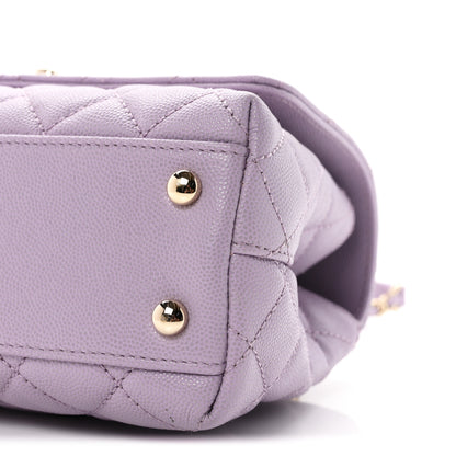 Chanel Caviar Quilted Mini Coco Handle Flap Light Purple 10 of 10