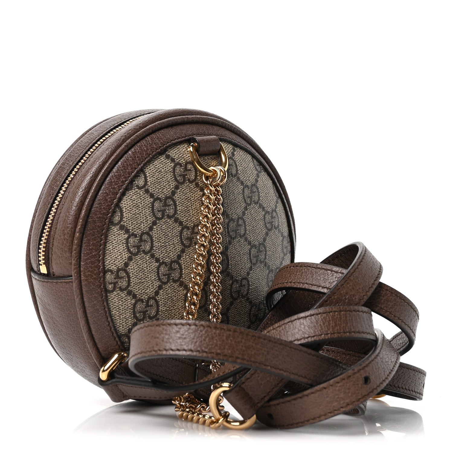 Gucci GG Supreme Monogram Web Mini Ophidia Round Backpack Brown 3 of 10