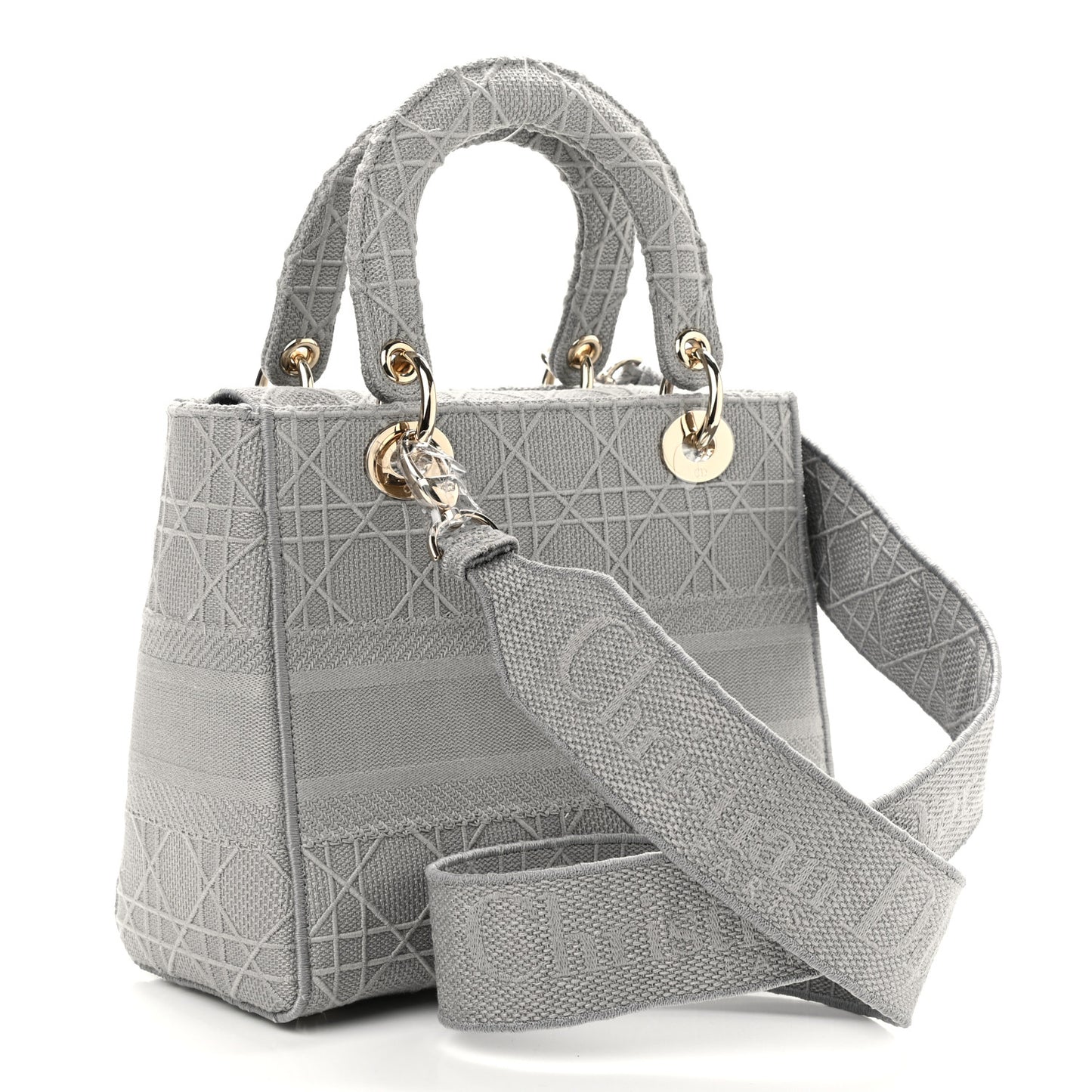 Canvas Embroidered Cannage Medium Lady D-Lite Gray