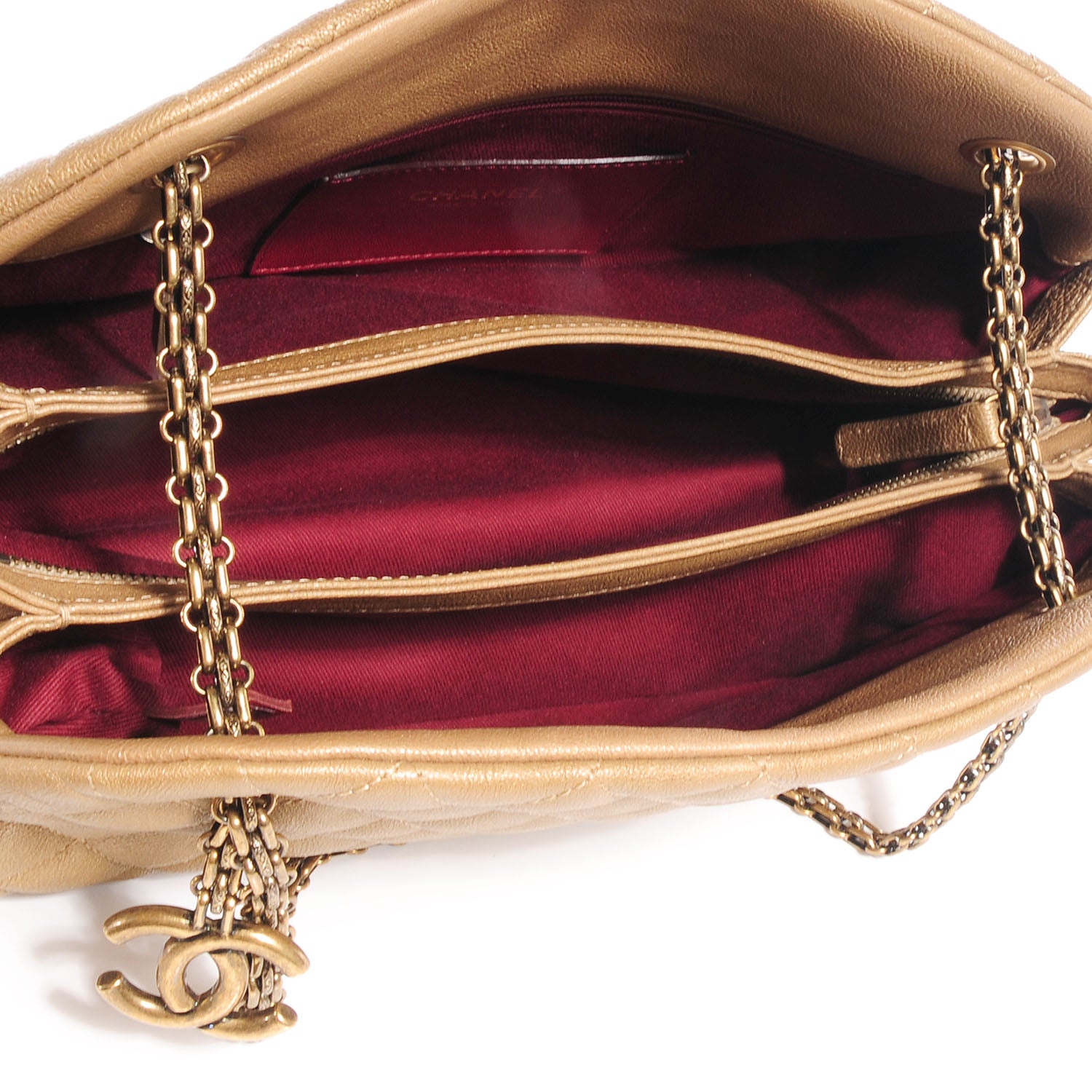 Chanel Metallic Calfskin Quilted Medium Just Mademoiselle Gold 5 of 7