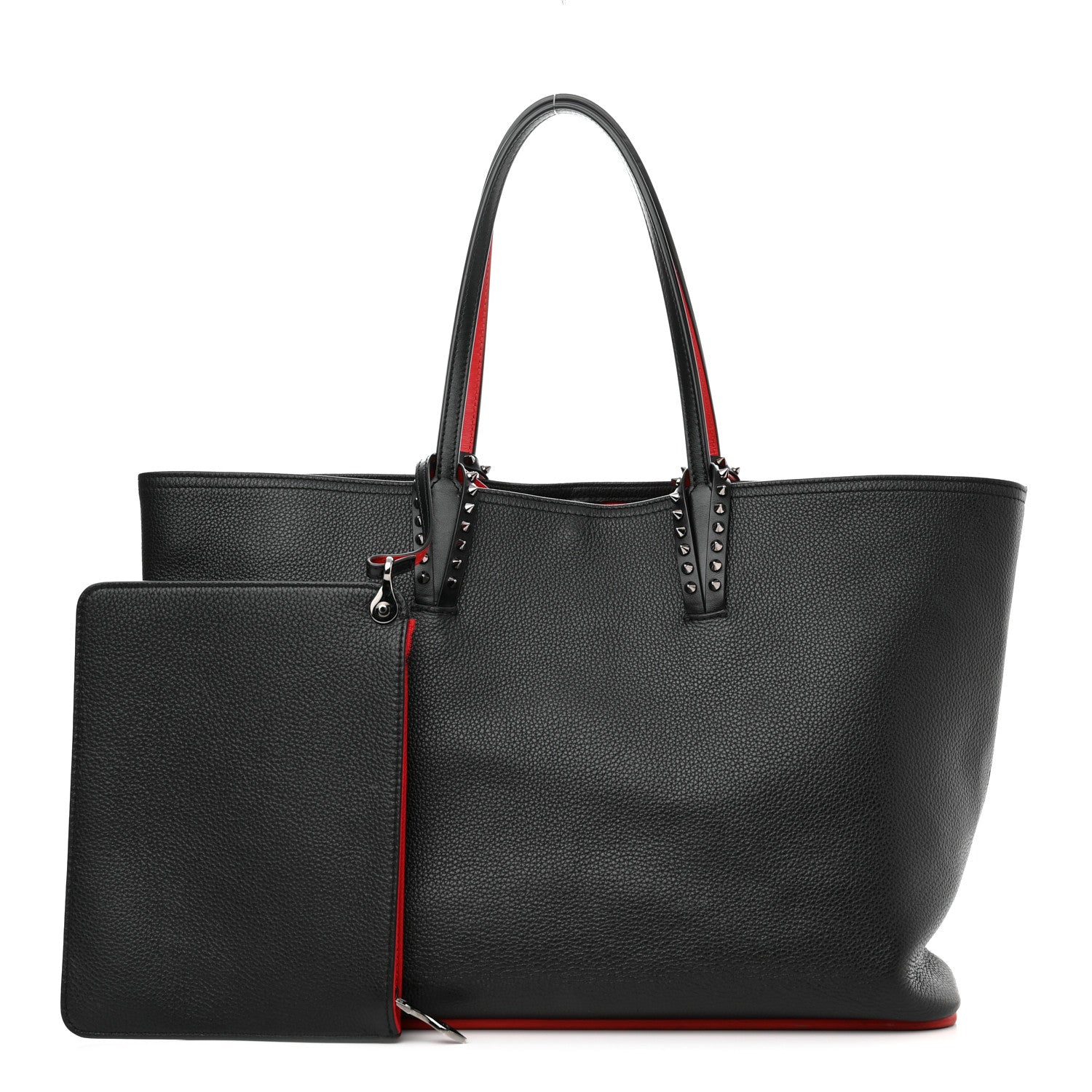 Christian Louboutin Calfskin Spikes East West Cabata Tote Black 1 of 17