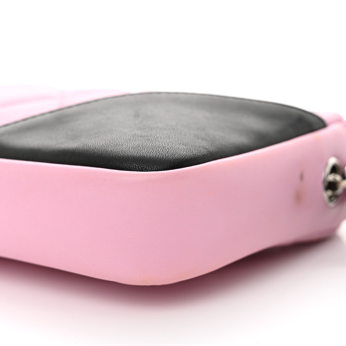 Calfskin Quilted Cambon Pochette Pink Black