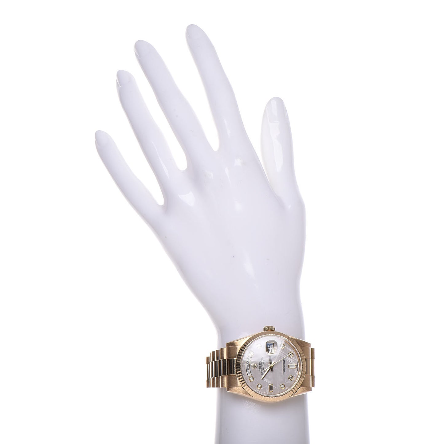 18K Yellow Gold Diamond Meteorite 36mm Oyster Perpetual Day-Date Watch 118238