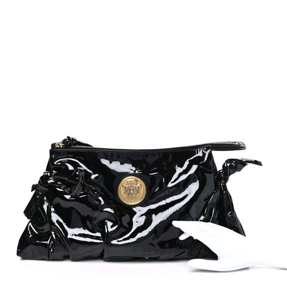 Gucci Patent Hysteria Large Clutch Black 2 of 8