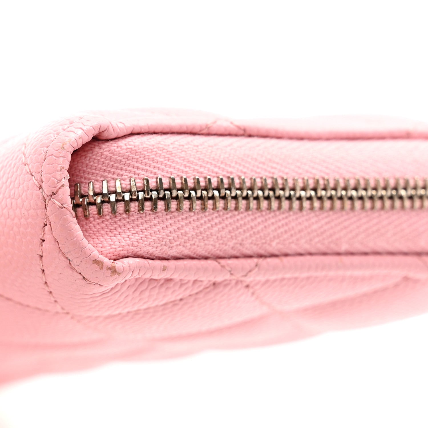 Chanel Caviar Quilted Large Gusset Zip Around Wallet Pink 11 of 12