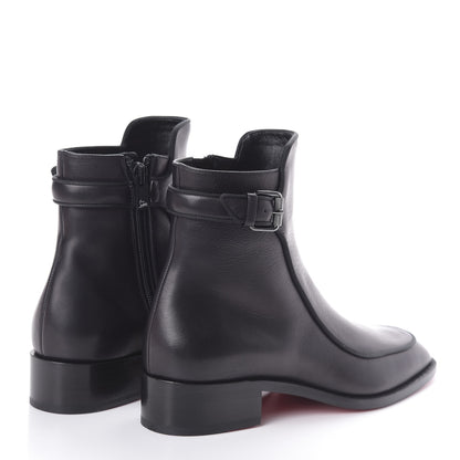 Christian Louboutin Calfskin Ecritoir Flat Ankle Boots 36.5 Black 4 of 7