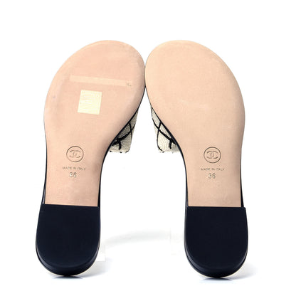 Chanel Pearl Embroidery CC Mules 36 Black White 5 of 6