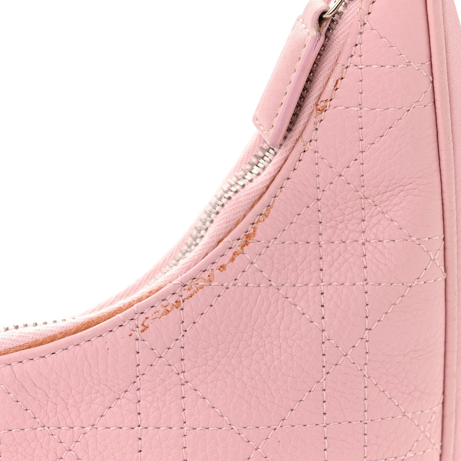Christian Dior Grained Calfskin Cannage Hobo Pink 16 of 17