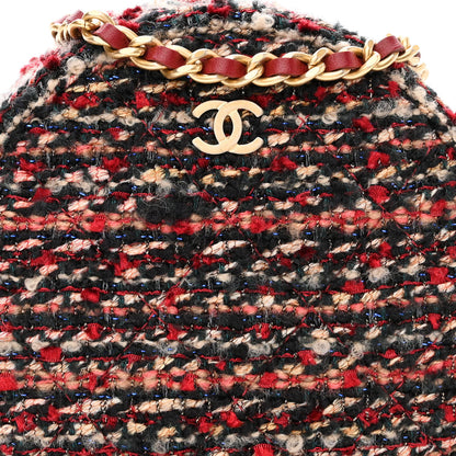 Chanel Tweed Quilted Round Clutch With Chain Red 8 of 10