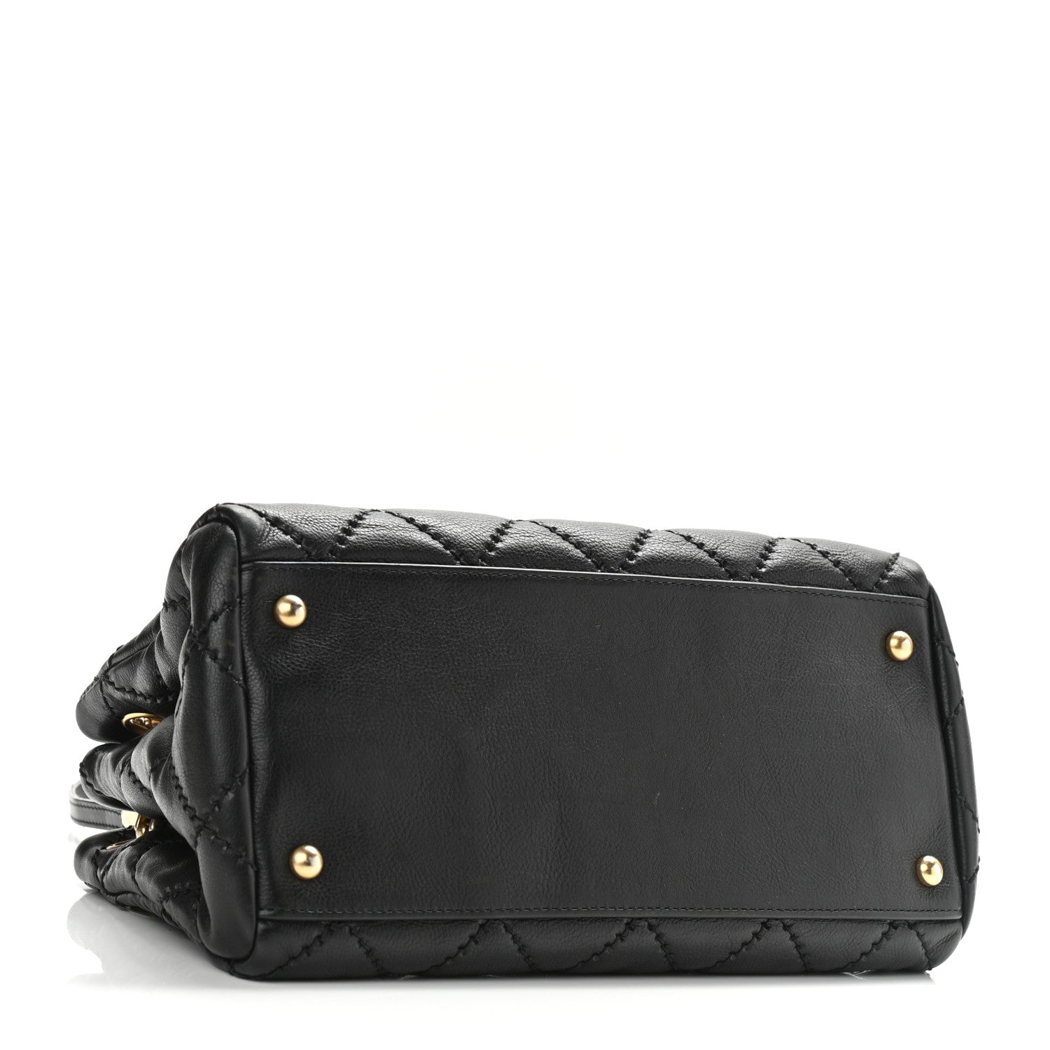 Chanel Calfskin Stitched Small Retro Chain Tote Black 4 of 9