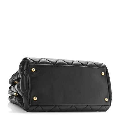 Chanel Calfskin Stitched Small Retro Chain Tote Black 4 of 9