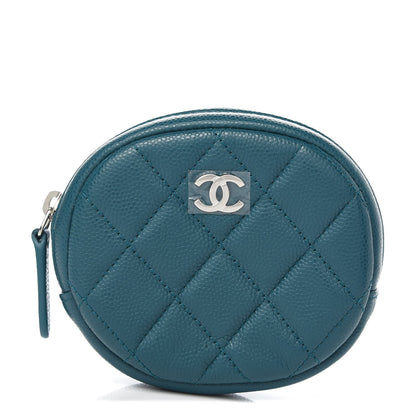 Chanel Caviar Quilted Zip Around Classic Coin Purse Dark Turquoise 1 of 8