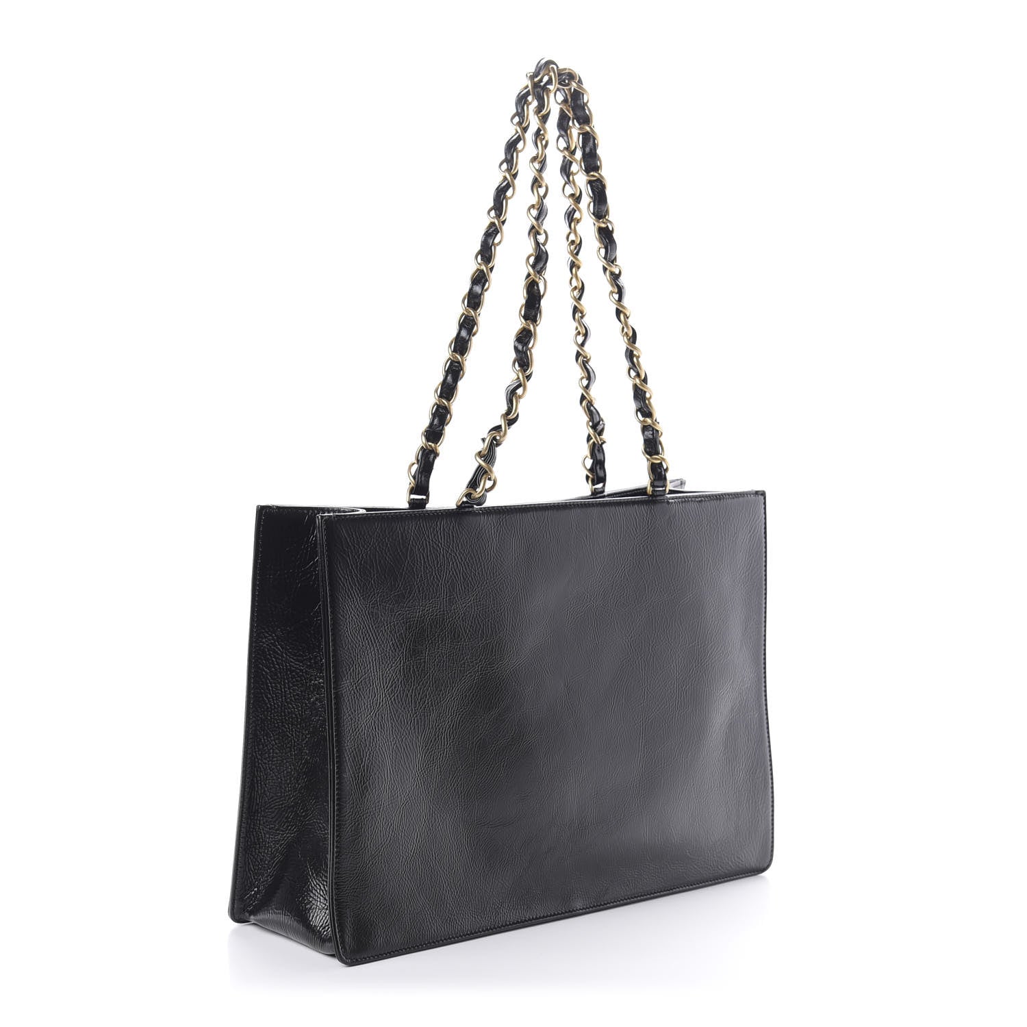 Chanel Shiny Aged Calfskin Shopping Bag Black 3 of 11