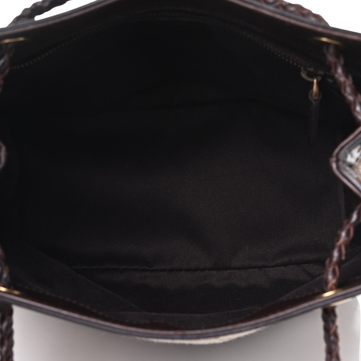 Gucci Monogram Woven Handle Tote Brown 5 of 9