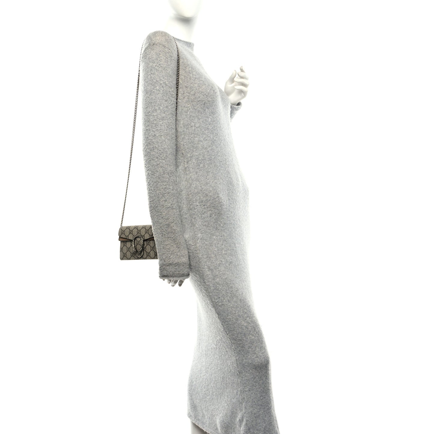 GG Supreme Monogram Super Mini Dionysus Shoulder Bag Taupe