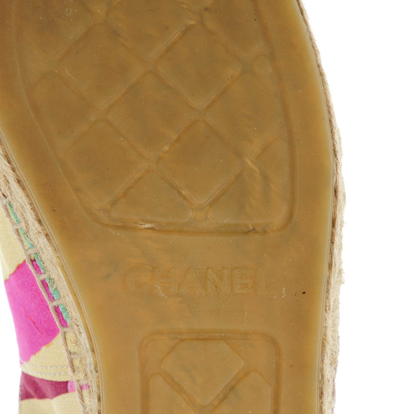Fabric Striped Patent CC Espadrilles 38 Multicolor Black