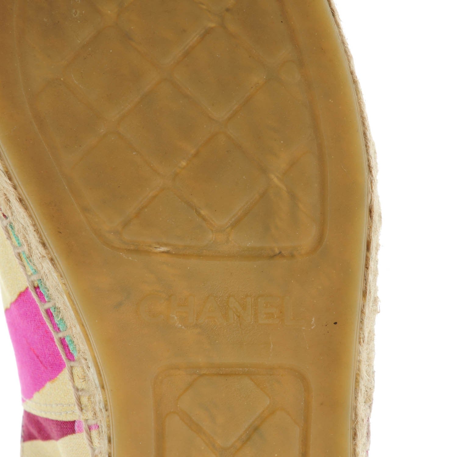 Chanel Fabric Striped Patent CC Espadrilles 38 Multicolor Black 8 of 9