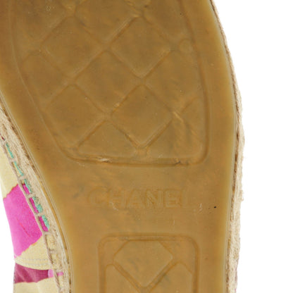 Chanel Fabric Striped Patent CC Espadrilles 38 Multicolor Black 8 of 9