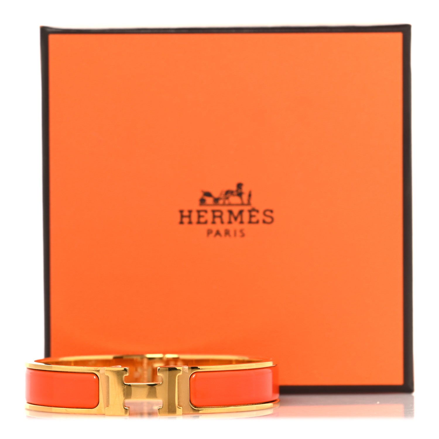 Hermes Enamel Narrow Clic Clac H Bracelet GM Orange Fruite 5 of 5
