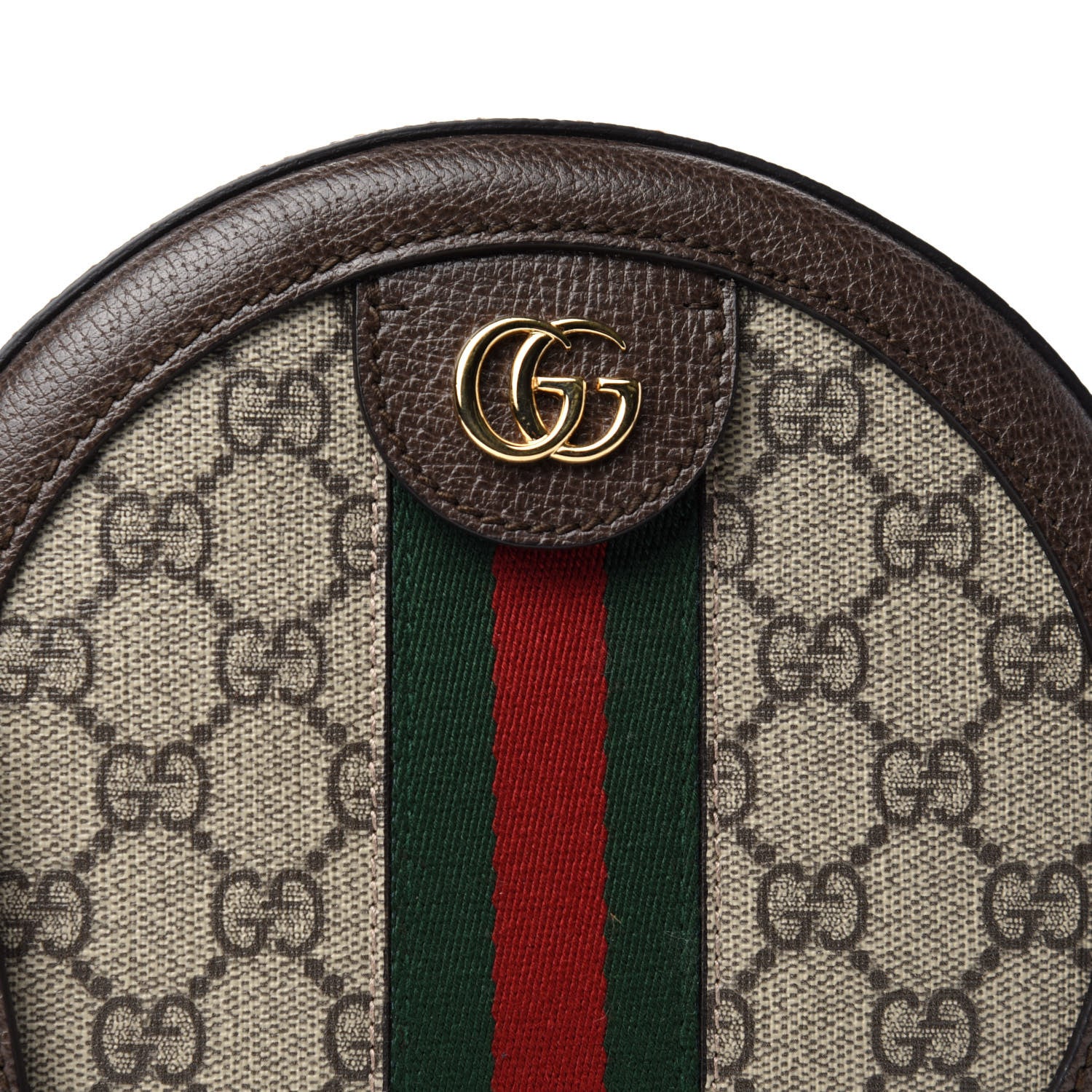 Gucci GG Supreme Monogram Web Mini Ophidia Round Shoulder Bag Brown 10 of 10