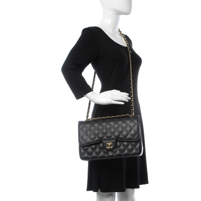 Chanel Caviar Quilted Jumbo Double Flap Black 2 of 9