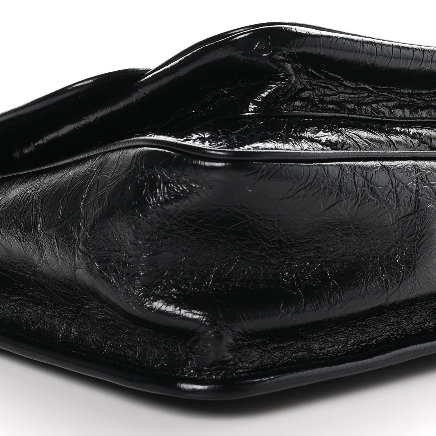 Saint Laurent Crinkled Calfskin Matelasse Monogram Medium Niki Chain Satchel Black 8 of 10