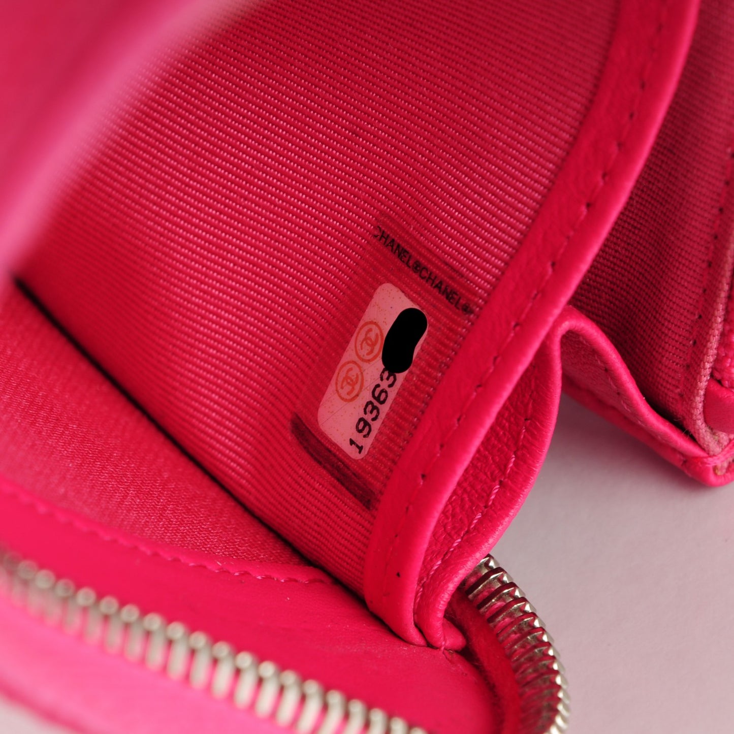 Lambskin Quilted Large Gusset Zip Around Wallet Fuchsia