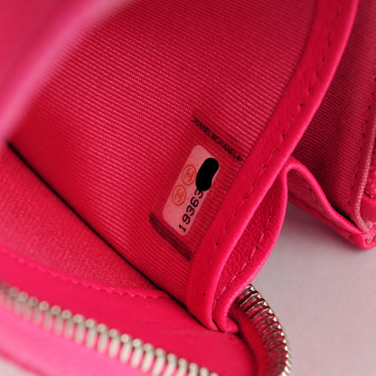 Chanel Lambskin Quilted Large Gusset Zip Around Wallet Fuchsia 9 of 9